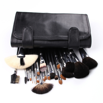 Fluffier And Hygienic Travel Makeup Brush Set Ideal for On-the-go Touch-ups Synthetic Hair Black/ Customized Colors