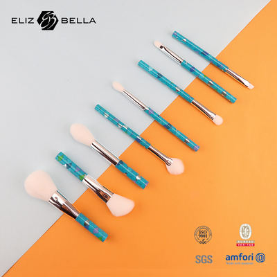 Fluffier And Hygienic Travel Makeup Brush Set Ideal for On-the-go Touch-ups Synthetic Hair Black/ Customized Colors
