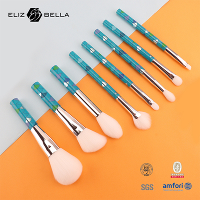 Fluffier And Hygienic Travel Makeup Brush Set Ideal for On-the-go Touch-ups Synthetic Hair Black/ Customized Colors