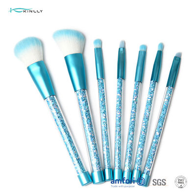 Glitter Synthetic Hair 6pcs Plastic Makeup Brushes