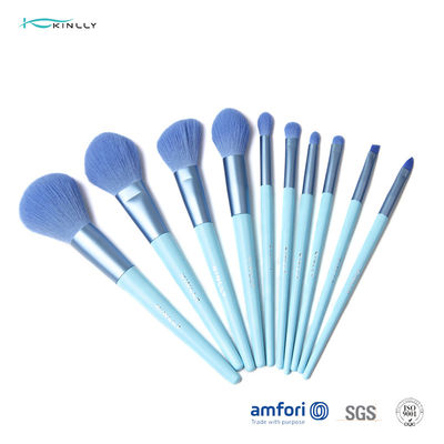 Blue Handle 10PCS BSCI Complete Makeup Brush Set