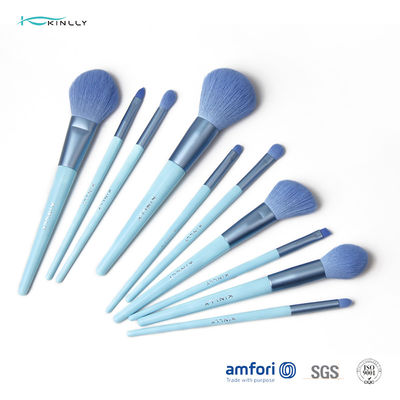 Blue Handle 10PCS BSCI Complete Makeup Brush Set