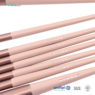 Poly Bag Light Pink 9pcs Travel Makeup Brush Set