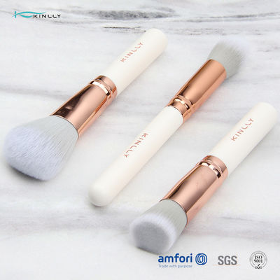 Soft 3pcs Aluminium Ferrule White Makeup Brush Set
