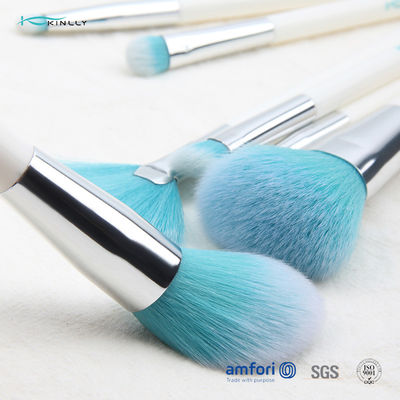 White Handle ISO9001 8pcs Travel Makeup Brush Set