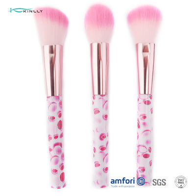 Pink Nylon Hair Plastic travel Cosmetic Brush Set 6pcs with Aluminium Ferrule