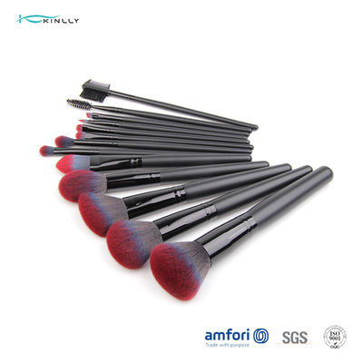 Cosmetic Brush Kits Travel Makeup Brush Set With Classic Black Wooden Handle