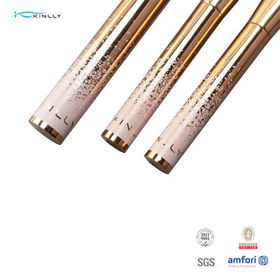 BSCI Powder Makeup Brush Roll Printing Snowflakes Gold Handle