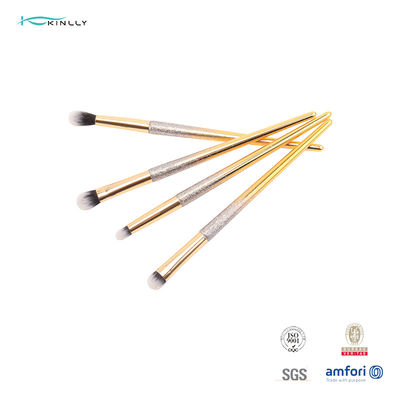 Gold Handle 7PCS Synthetic Hair Makeup Brush With Shiny Sliver Glitter