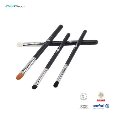 Synthetic Hair 10pcs SGS Cosmetic Makeup Brush Black Wooden Handle