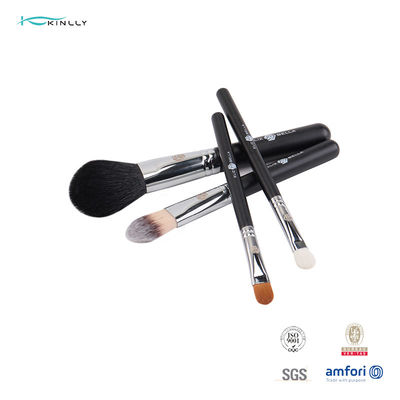 Synthetic Hair 10pcs SGS Cosmetic Makeup Brush Black Wooden Handle