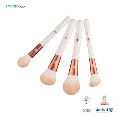 Travel Synthetic Hair 7PCS Rose Gold Cosmetic Brush Wooden Handle