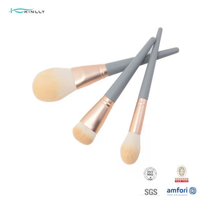 Synthetic Hair 9PCS Wood Handle Makeup Brushes Aluminium Ferrule