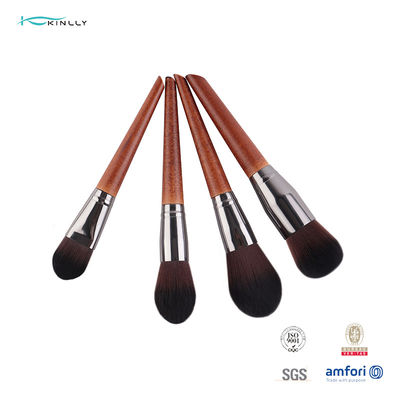 Aluminium Ferrule 11PCS Wooden Handle Makeup Brushes Soft Nylon Hair