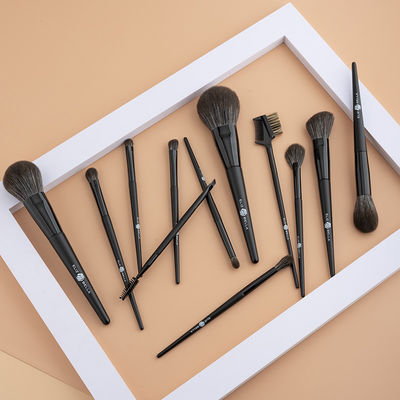 Synthetic Hair 12PCS Black Makeup Brush Set Cosmetics Beauty Tool