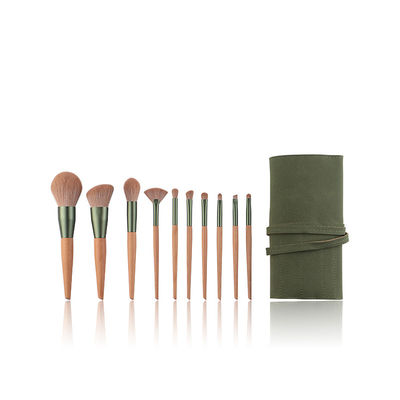 OEM 10 piece makeup brush set With Synthetic Hair And Cosmetic Bag