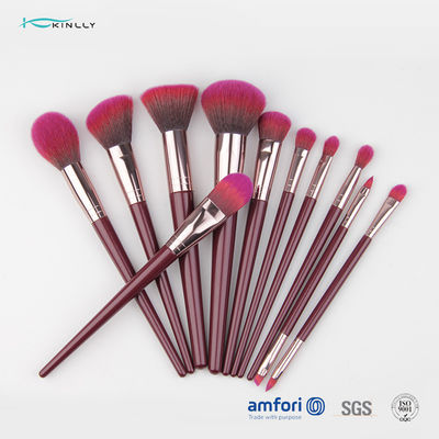 SGS Complete 11pcs Cosmetic Makeup Brush Set With Wooden Handle
