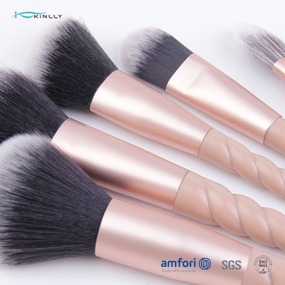 11 Pieces Plastic Makeup Brushes Set With Three Colors Hair Tips