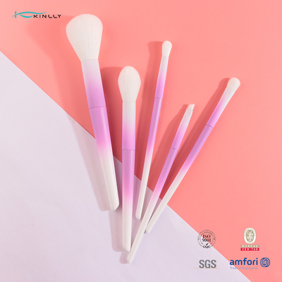Travel Size OEM OBM ODM pink makeup brush set With Synthetic Hair