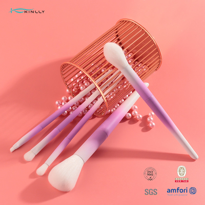 Travel Size OEM OBM ODM pink makeup brush set With Synthetic Hair