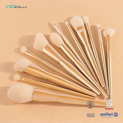 Wooden Handle 15pcs Makeup Blending Brush Handcrafted Synthetic Hair