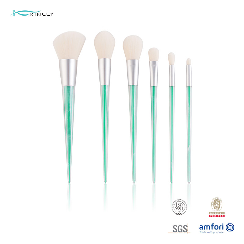 6pcs Crystal Makeup Brushes Set Soft Bristles Professional Makeup Brush Kit