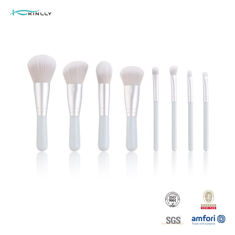 8pcs Mini Size Makeup Brushes Small MQO Short Handle Kit With Soft Synthetic Bristles
