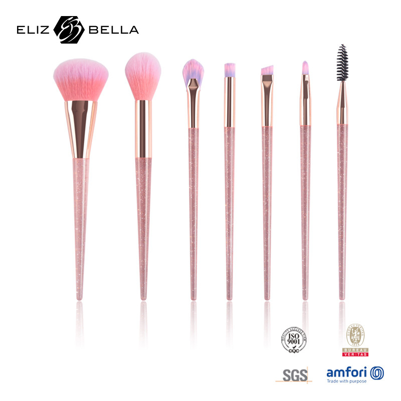 7Pcs Cosmetic Makeup Brush Tools Synthetic Hair And Plastic Handle