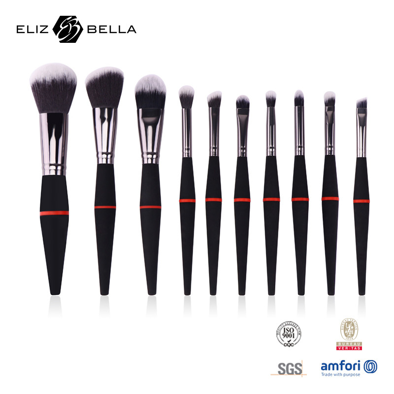 10pcs ODM Professional Makeup Brush Set Black For Girls