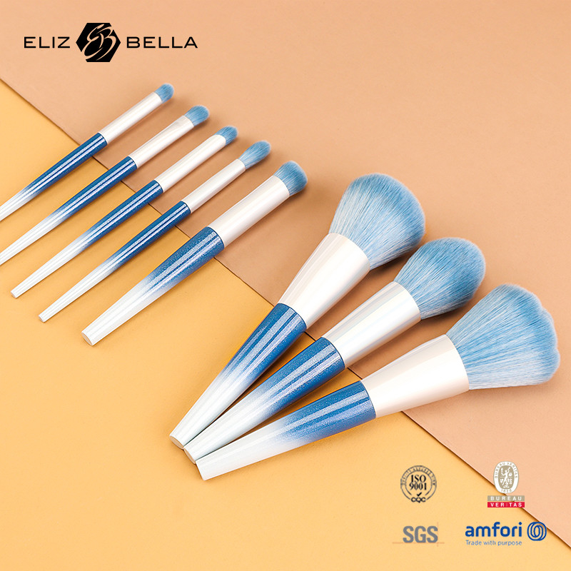 10pcs Beauty Needs Plastic Handle Travel Makeup Brush Set With Synthetic Hair OEM Orders Are Welcome
