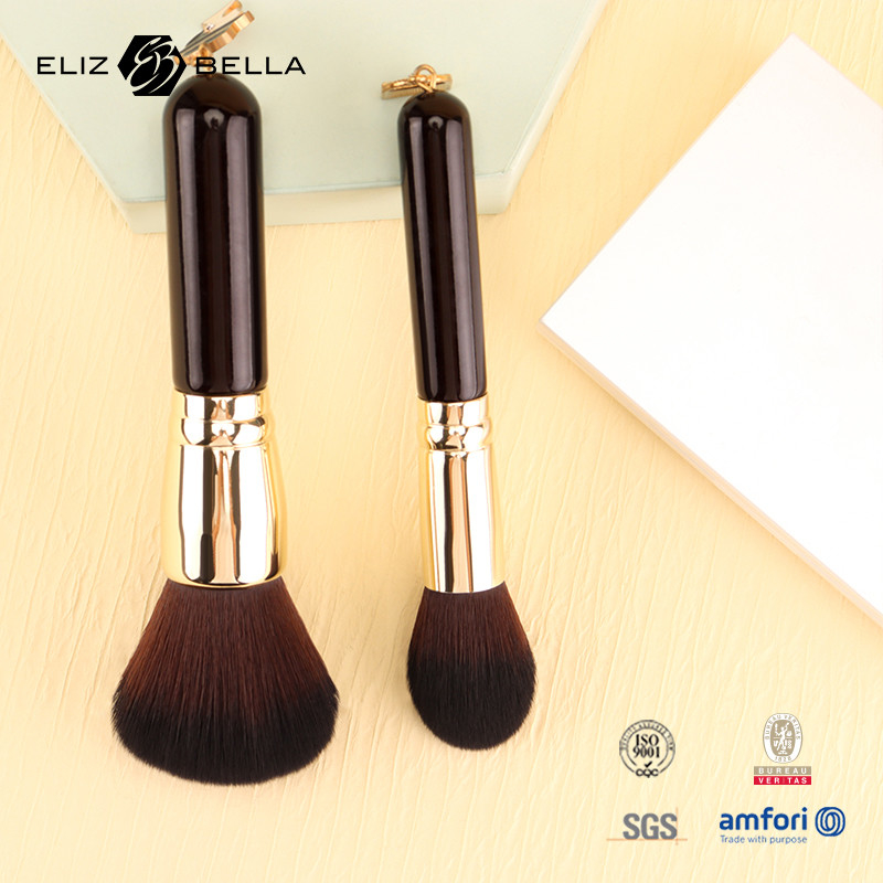 5pcs Customizable Travel Makeup Brush Set Wooden Handle Aluminium Ferrule And 100% Synthetic Hair