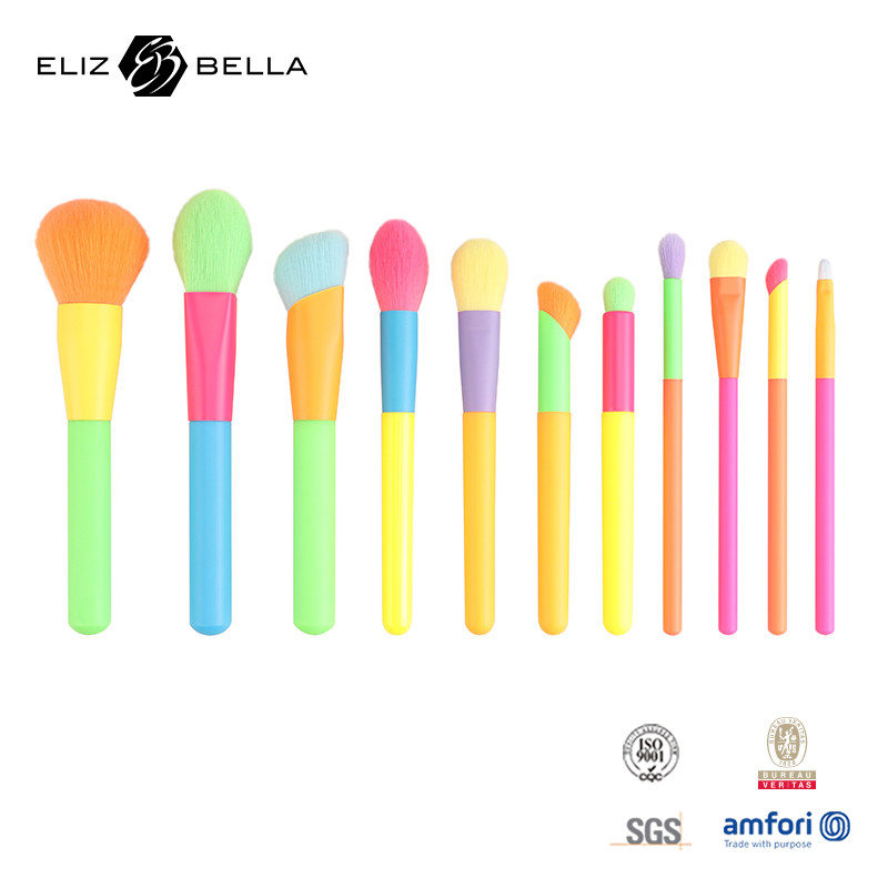 12PCS Makeup Brushes with Colorful Wooden Handle and Ferrule Customized LOGO Accepted