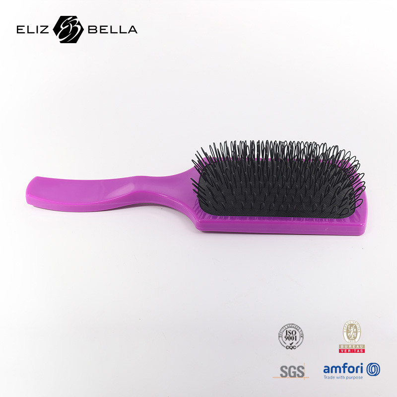 Custom Logo Vented Detangling Brush with Massage Comb and Curved Wave Design For Home