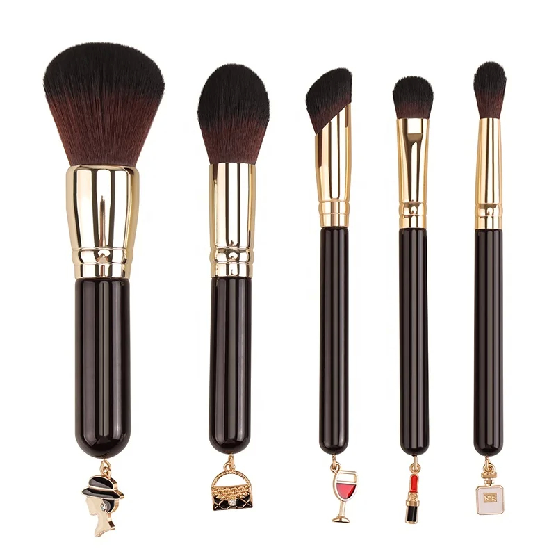 Customized Cosmetic Makeup Brush Set Angular Blush, Flat Brush, Smudge Brush, Fan Brush Style