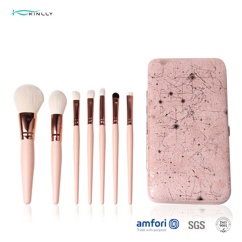 OEM Pink 7PCS Makeup Brush Gift Set With Tin Box