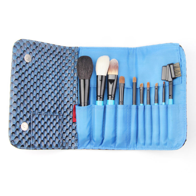 Travel Size Soft OEM Cosmetic Makeup Brush Set With Cosmetic Case