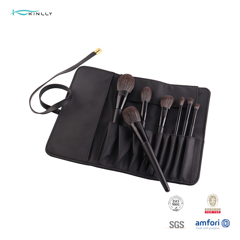 Synthetic Hair 7pcs Soft Makeup Brush Set With Matte Wooden Handle