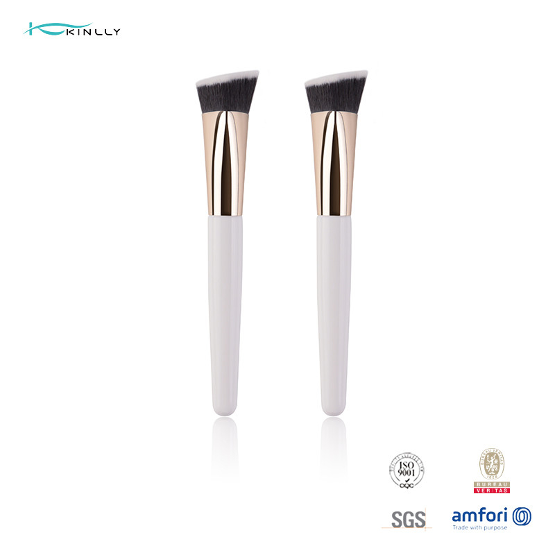 OEM ODM Angled Blending Synthetic Hair Makeup Brush Customized Color