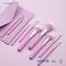 Purple Travel 9pcs Plastic Makeup Brushes With PU Pouch