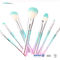 7 PCS Rainbow Plastic Handle Cosmetic Makeup Brush Set Private Label Design