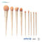 Gold Synthetic Hair Makeup Brushes Travel Kit With Plastic Handle