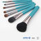 Blue Wooden Handle Vegan Nylon Synthetic Hair Makeup Brush Set 8pcs