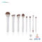 8pcs OEM ODM Travel Makeup Brush Set White Aluminium Handle