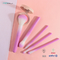 Colorful 5pcs Cosmetic Makeup Brush Set With pink Plastic Handle