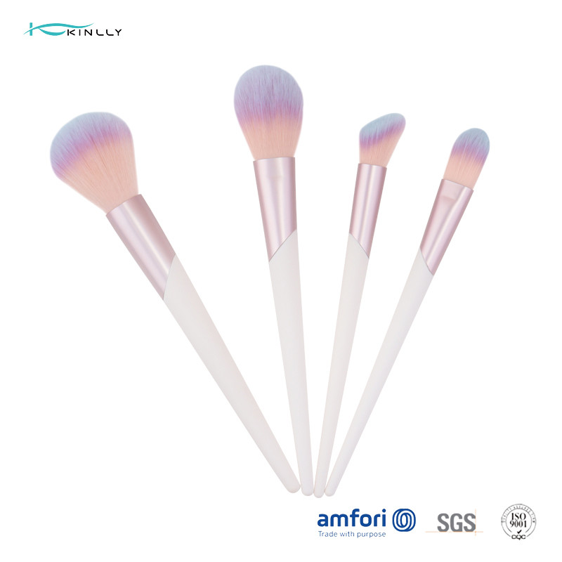 Beveling Aluminium Ferrule Plastic Makeup Brushes