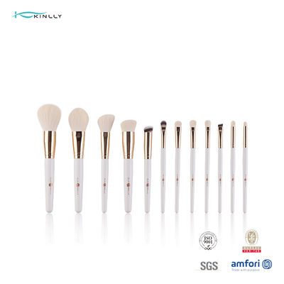 Custom Nylon Hair 12pcs Travel Brushes Set Natural Wood Handle