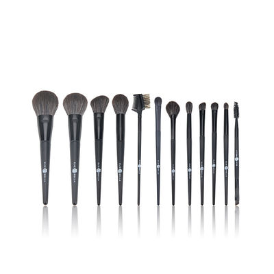 Synthetic Hair 12PCS Black Makeup Brush Set Cosmetics Beauty Tool